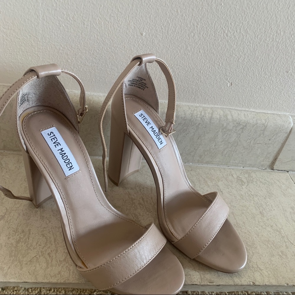 Carrson Leather Heel in Blush